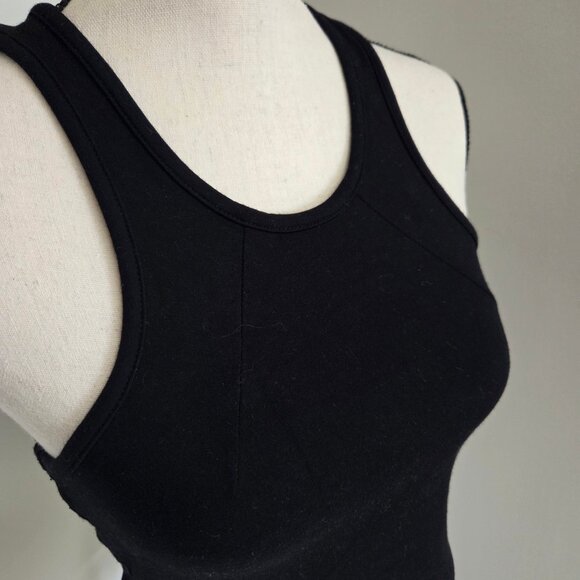 Foreign Exchange Crop Black Tank Top Juniors Small Racerback Sleeveless Zip - Picture 7 of 7